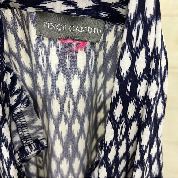 Vince Camuto Dress Blue White V Neck Sleeveless Maxi - Picture 12 of 16